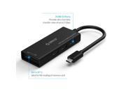 Soah SuperSpeed USB3.0 Type C to 3 Type A Port Hub with TF SD Memory Card for Macbook Type C Device CH3SF