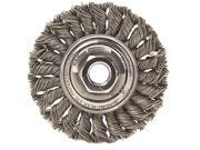 Weiler 08395 Weiler 8 X 5 8 Dualife 302 Stainless Steel Standard Twist Knot Wire Wheel Brush For Use On