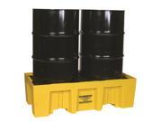 Eagle Mfg 1620 Eagle 51 X 26 1 4 X 13 3 4 Yellow HDPE 2 Drum Spill Containment Pallet With 66 Gallon Spill Capacity