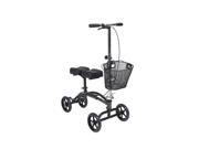 Drive Medical 796 Dual Pad Steerable Knee Walker with Basket Alternative to Crutches Silver