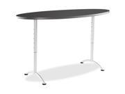ARC Sit to Stand Tables Oval Top 36w x 72d x 30 42h Graphite Silver