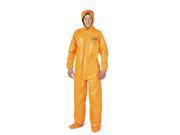 DuPont TP198TORLG000200 Hooded Chemical Resistant Coveralls with Elastic Cuff Orange L Tychem 6000 FR