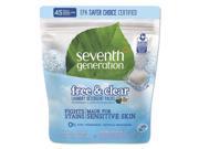 Seventh Generation 22977CT Natural Laundry Detergent Packs Unscented 45 Packets Pack 8 Carton