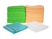 Atlas Microfiber Cleaning Cloth 12 Pack 6 Green and 6 Orange with 2 FREE 12x11.5 Scrub Cloth as shown