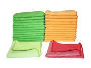 Atlas Microfiber Cleaning Cloth 12 Pack 6 Green and 6 Orange with 2 FREE 12x11.5 Scrub Cloth as shown