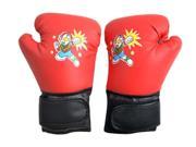 1 Pair PU Leather Training Punching Sparring Boxing Gloves For Kids Boy Girl Students