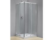 DreamLine Cornerview Framed Sliding Shower Enclosure and SlimLine 36 by 36 Double Threshold Shower Base