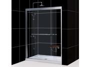 DreamLine Duet Frameless Bypass Sliding Shower Door and SlimLine 30 by 60 Single Threshold Shower Base