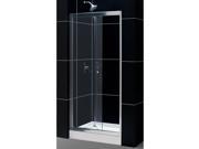 DreamLine Butterfly Frameless Bi Fold Shower Door and SlimLine 32 by 32 Single Threshold Shower Base