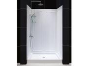 DreamLine SlimLine 36 by 48 Single Threshold Shower Base and QWALL 5 Shower Backwall Kit