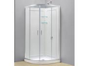 DreamLine Prime 31 3 8 by 31 3 8 Frameless Sliding Shower Enclosure Base and QWALL 4 Shower Backwall Kit