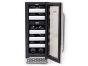 Whynter BWR 171DS Elite 17 Bottle Seamless Stainless Steel Door Dual Zone Built in Wine Refrigerator