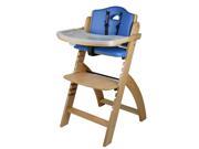 Abiie 101010023 Beyond Junior Y Wooden High Chair Natural Blueberry Cushion