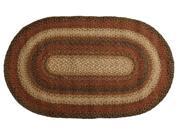 Green World Rugs 502049 Jute Braided Rugs 2 3 x 3 9 Russet Oval