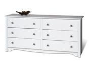 Prepac WDC 6330 K Monterey 6 Drawer Dresser White