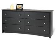 Prepac BDC 6330 K Sonoma 6 Drawer Dresser Black