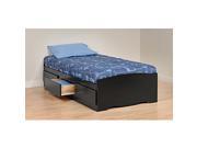 Prepac BBT 4100 2K Twin Mate s Platform Storage Bed with 3 Drawers Black