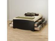 Prepac BBD 5612 K Full Double 12 drawer Tall Platform Storage Bed Black