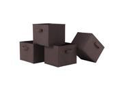 Winsome Wood 38422 Capri Set of 4 Foldable Chocolate Fabric Baskets