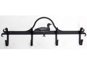 Village Wrought Iron CB 116 Wall Mounted Wrought Iron Coat Rack Hooks Loon Duck Silhouette