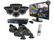 16 Channel 2TB 960H DVR Surveillance System with 8 700TVL 100 Feet Night Vision Cameras and 21.5 Inch Monitor Black