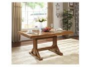 Walker Edison TW60WAB Antique Brown Wood Dining Table