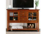 Walker Edison 52 Wood Console Table TV Stand Rustic Brown W52C4CTRB