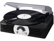 Jensen JTA 222 3 Speed Stereo Turntable with AM FM Stereo Radio Black Silver