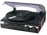 Jensen JTA 230 3 Speed Stereo Turntable with Built in Speakers and Speed Adjustment Mahagony