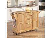 Home Styles Natural Breakfast Bar Kitchen Cart with Wood Top 5089 95