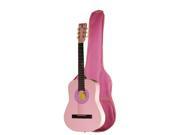 Indiana 36in. Steel String Acoustic Guitar W Bag Pink FILLY