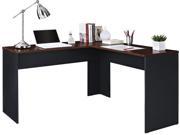 Altra Furniture 9843096 The Works Contemporary L Shaped Desk Cherry and Slate Gray Finish