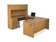 Bestar 60876 68 Embassy U Shaped Workstation Kit Including Assembled Pedestals In Cappuccino Cherry Finish