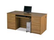 Bestar 60871 68 Embassy Executive Desk Kit Including Assembled Pedestals In Cappuccino Cherry Finish