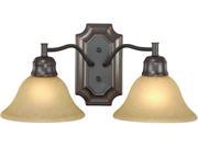 Model 544817 * Brand Hardware House * 2 light wall bath light fixture * With amber glass * Projection 9 1 2 * Uses 2 60W A19 medium bulbs not included