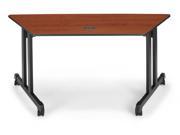 OFM 55260 CHY BLK Trapezoid Multi Use Table 24 X 60 Cherry