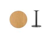 30 Round Natural Laminate Table Top with 18 Round Table Height Base