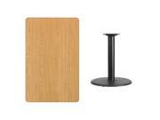 30 x 48 Rectangular Natural Laminate Table Top with 24 Round Table Height Base