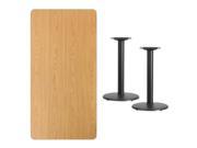 30 x 60 Rectangular Natural Laminate Table Top with 18 Round Table Height Bases