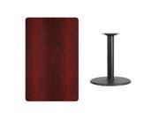 30 x 48 Rectangular Mahogany Laminate Table Top with 24 Round Table Height Base