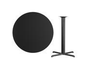 42 Round Black Laminate Table Top with 33 x 33 Bar Height Table Base