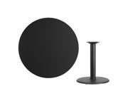 42 Round Black Laminate Table Top with 24 Round Table Height Base