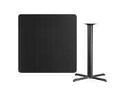 42 Square Black Laminate Table Top with 33 x 33 Bar Height Table Base