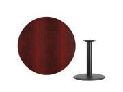 42 Round Mahogany Laminate Table Top with 24 Round Table Height Base