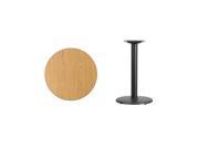 24 Round Natural Laminate Table Top with 18 Round Table Height Base