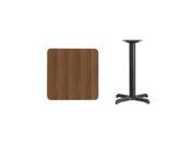 24 Square Walnut Laminate Table Top with 22 x 22 Table Height Base
