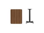 24 x 30 Rectangular Walnut Laminate Table Top with 22 x 22 Table Height Base