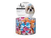 Aria DT4637 99 Grosgrain Stripe Dog Bows Canister 100 pc