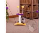 Cat Toy w Sisal Post in Purple Yellow