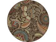 Tayse Rugs Capri CPR1010 Brown 5 ft. 3 in. Round Transitional Area Rug
